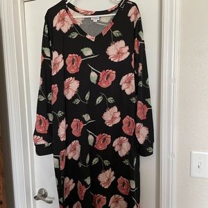 LuLaRoe Emily Black Floral Dress